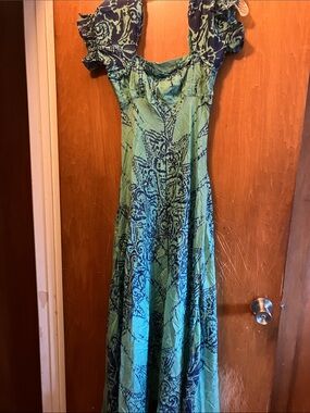 Wassa Size Medium Maxi Dress Boho Summer Festival Y2K